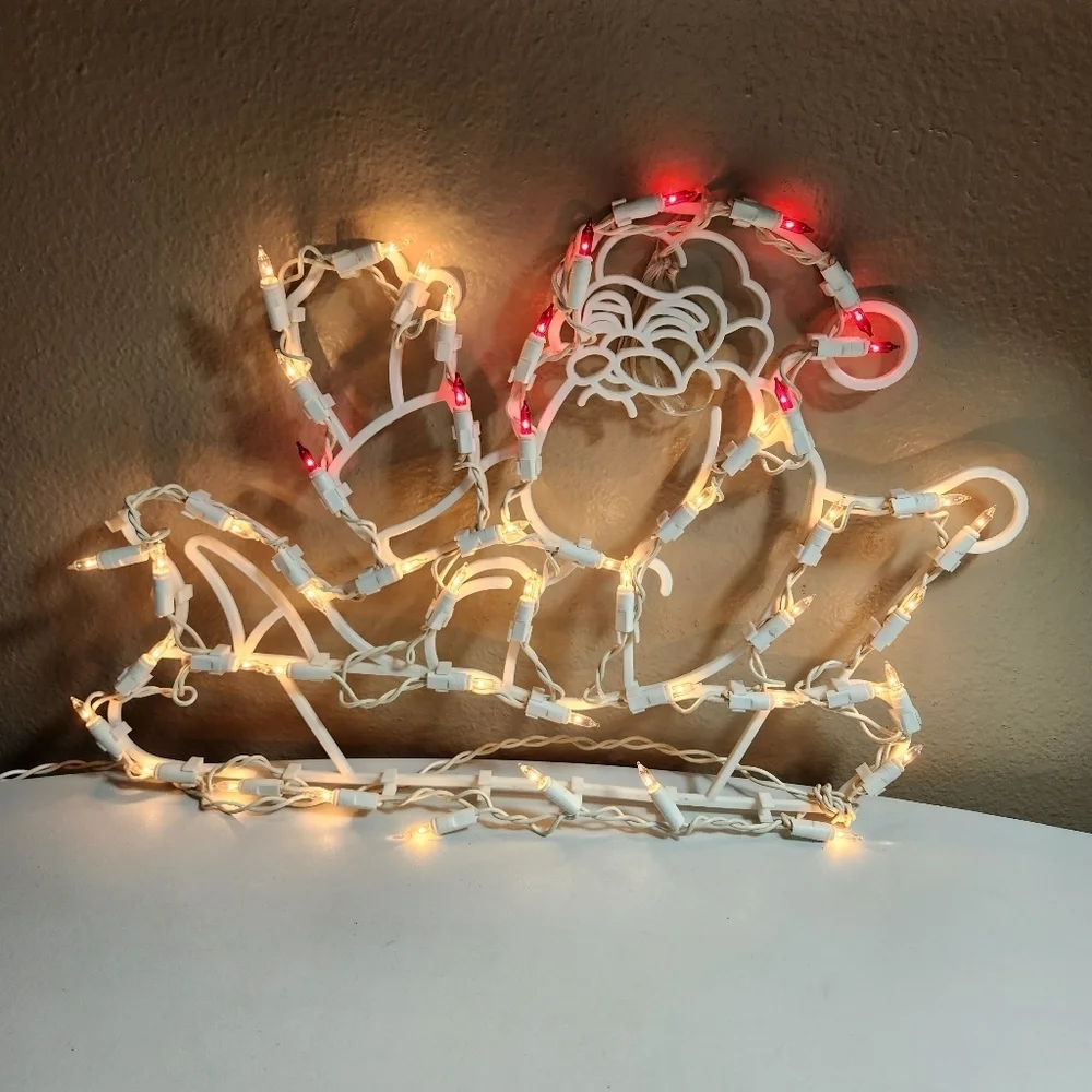 Noma VTG Christmas 50 Light Window Display Santa Claus on Sleigh-TESTED/WORKS